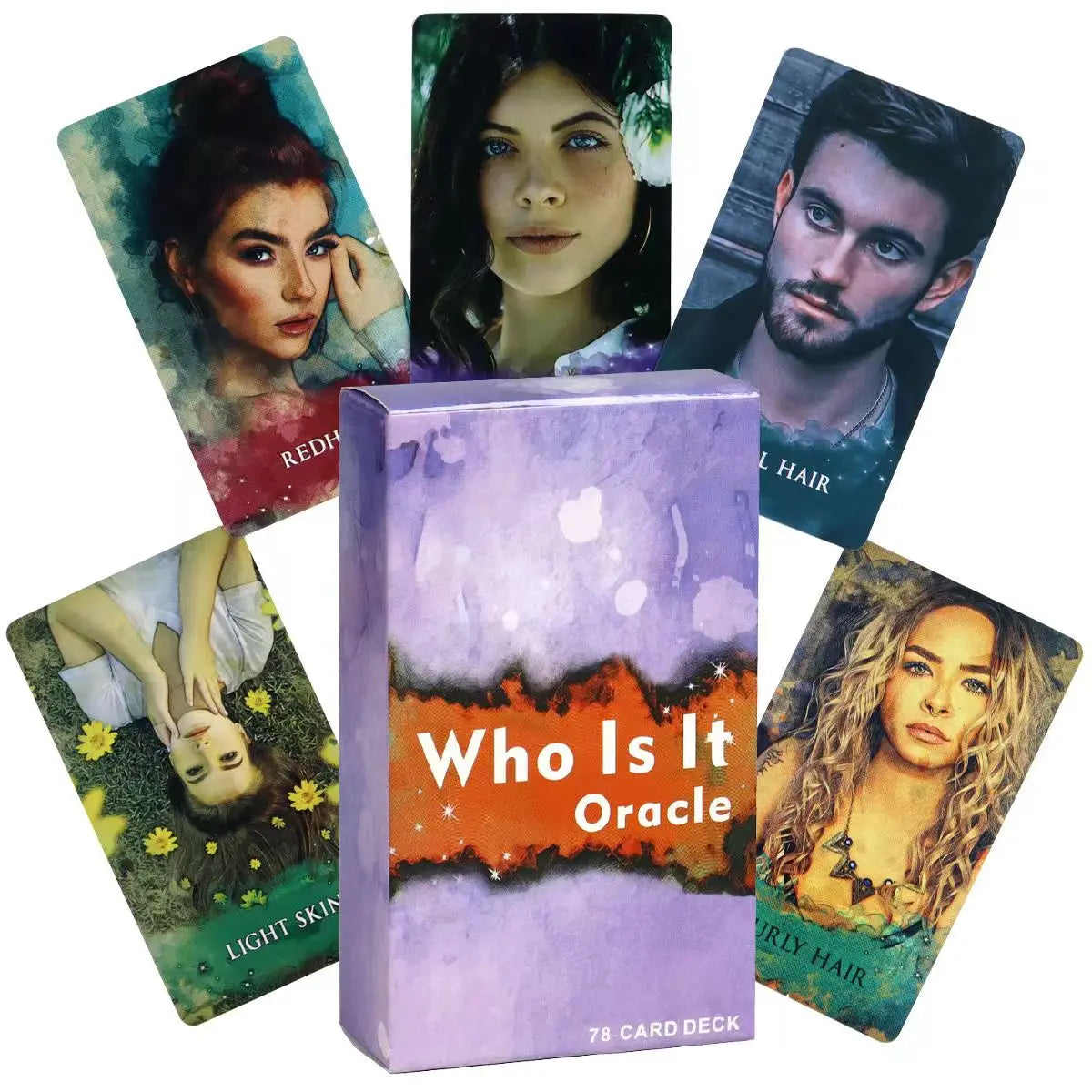 A collection of nine cards from a Twin Flame Love Oracle Deck featuring various portraits and mystical imagery.