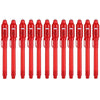 A set of red invisible ink spy pens with UV light for secret messages