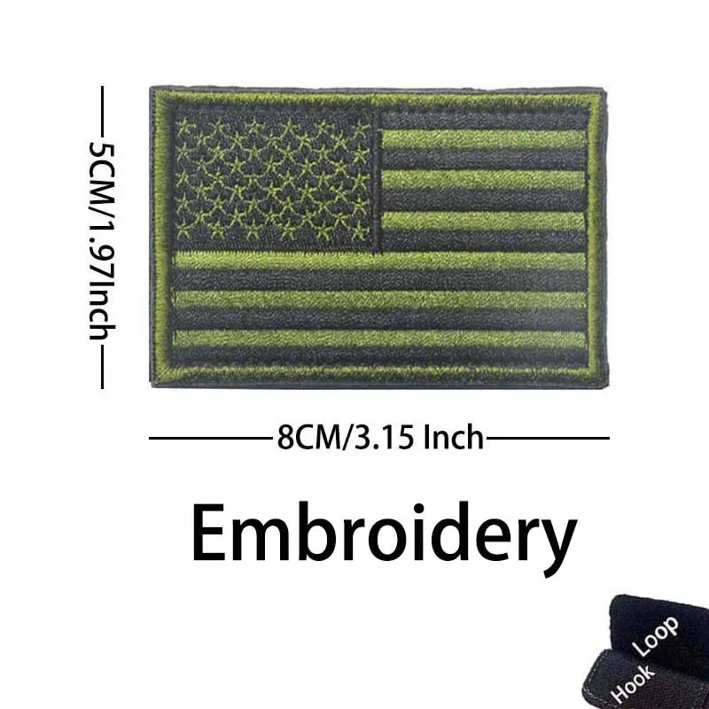 Reflective American Flag Tactical Patch with Glow-in-the-Dark Detail