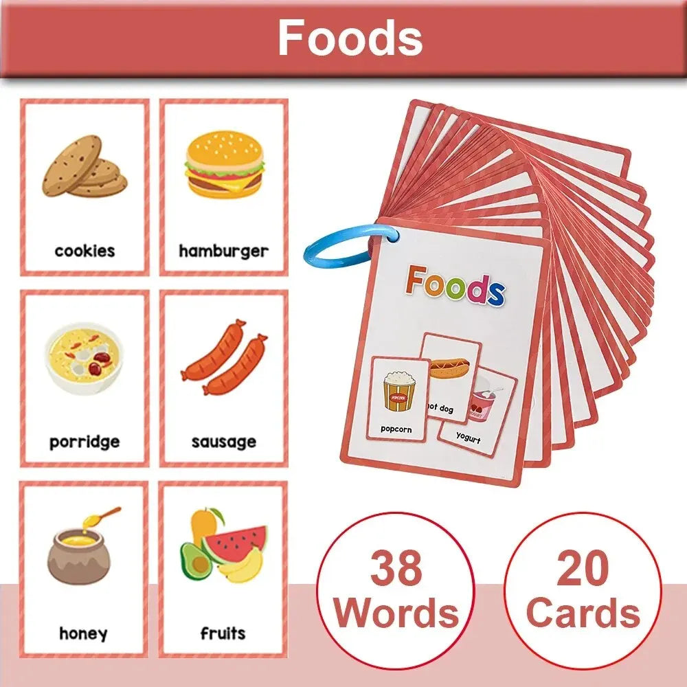 Montessori English Word Learning Cards for Kids