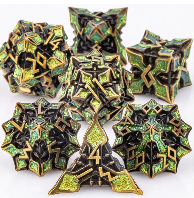 Metal Polyhedral Dice Set for Tabletop RPGs