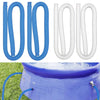 Two blue and white replacement pool pump hoses for above-ground intex systems