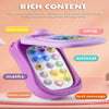 A purple educational talking puzzle phone with various buttons and features for children.