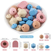 Silicone Focal Beads Set with Flower & Leaf Shapes for Jewelry Making