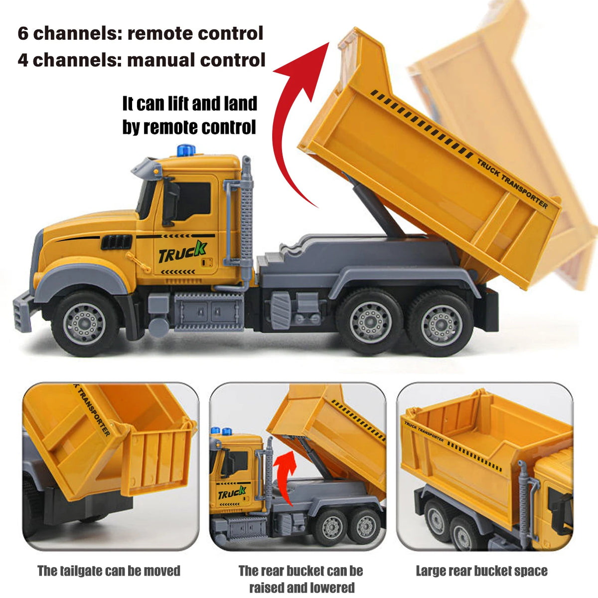 2.4G Remote Control Dump Truck with Lights and Sounds