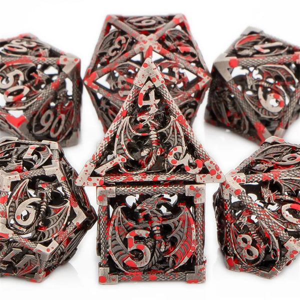 Blood Dragon Metal Dice Set for D&D and Tabletop RPGs