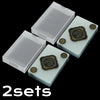 Two sets of waterproof transparent playing cards displayed on a black background.