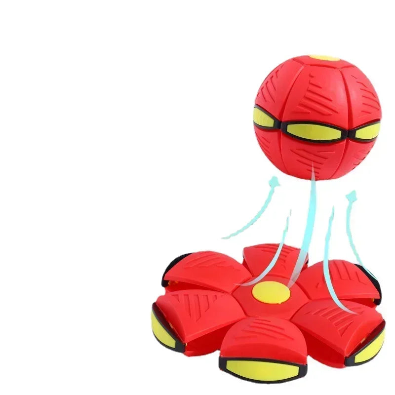 Interactive Flying Saucer Dog Toy with Deformation Fun