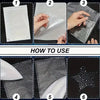 A set of five gradient polka dot rhinestone sticker sheets shown in various stages of use and application.