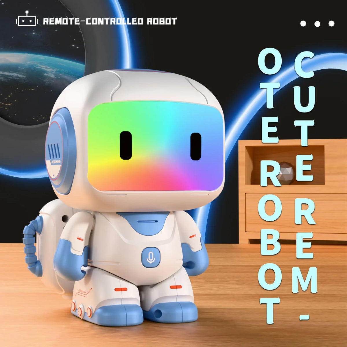 Interactive Remote Control Robot with Lights, Music & Recording