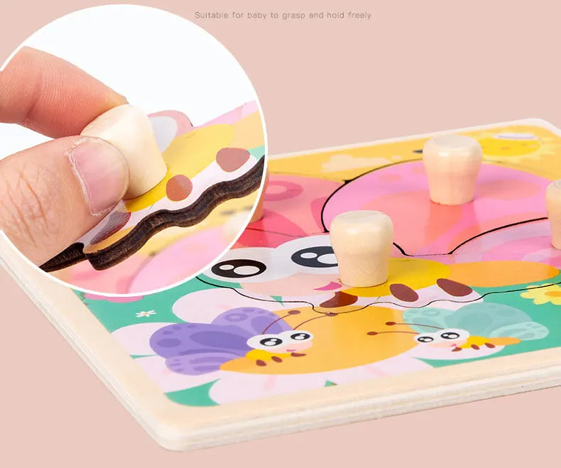 Wooden Alphabet & Number Peg Puzzles for Toddlers