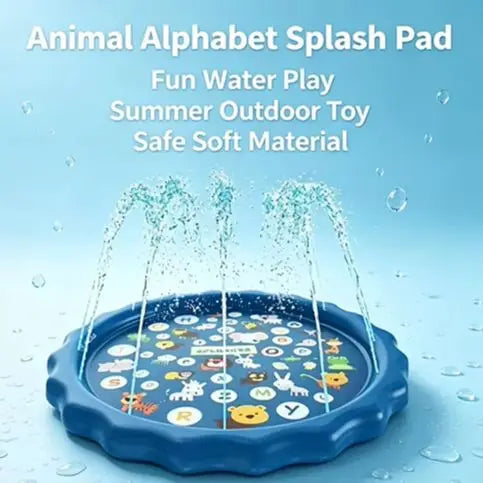 Animal Alphabet Inflatable Splash Pad for Kids