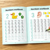 Open page of a Numbers workbook showing tracing exercises for the number 2 and 3.