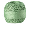 A ball of light green 100% cotton crochet thread used for tatting and embroidery.