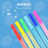 A variety of colorful giant bubble wands for kids displayed against a blue background.