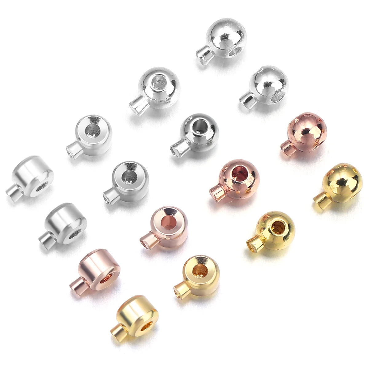 Metal Crimp End Beads for Jewelry Making - Stopper and Positioning Clasps
