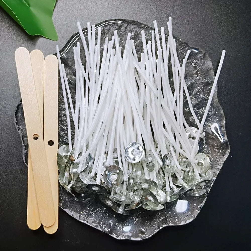 Cotton Candle Wicks Kit with Metal Stands (50-Piece)