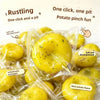 Yellow potato pinch fun slime squishy stress relief toy packaged in a clear plastic bag