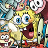 A close-up of a diamond painting kit featuring characters from SpongeBob SquarePants.