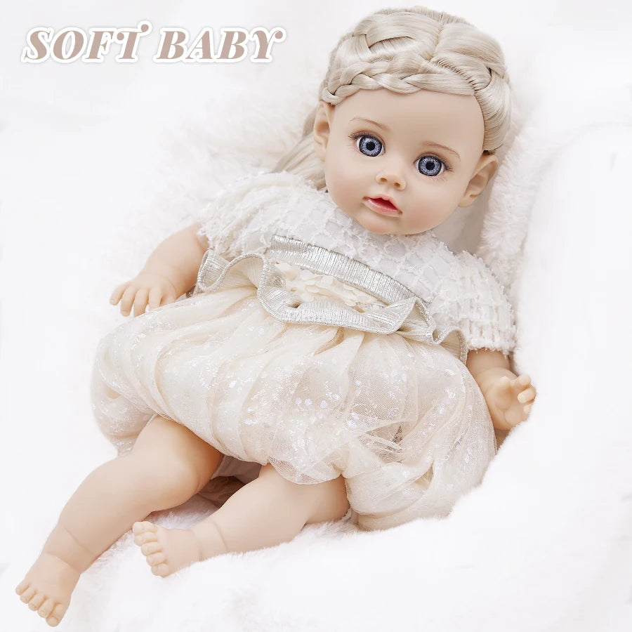 14-Inch Silicone Reborn Baby Doll with Interchangeable Outfits