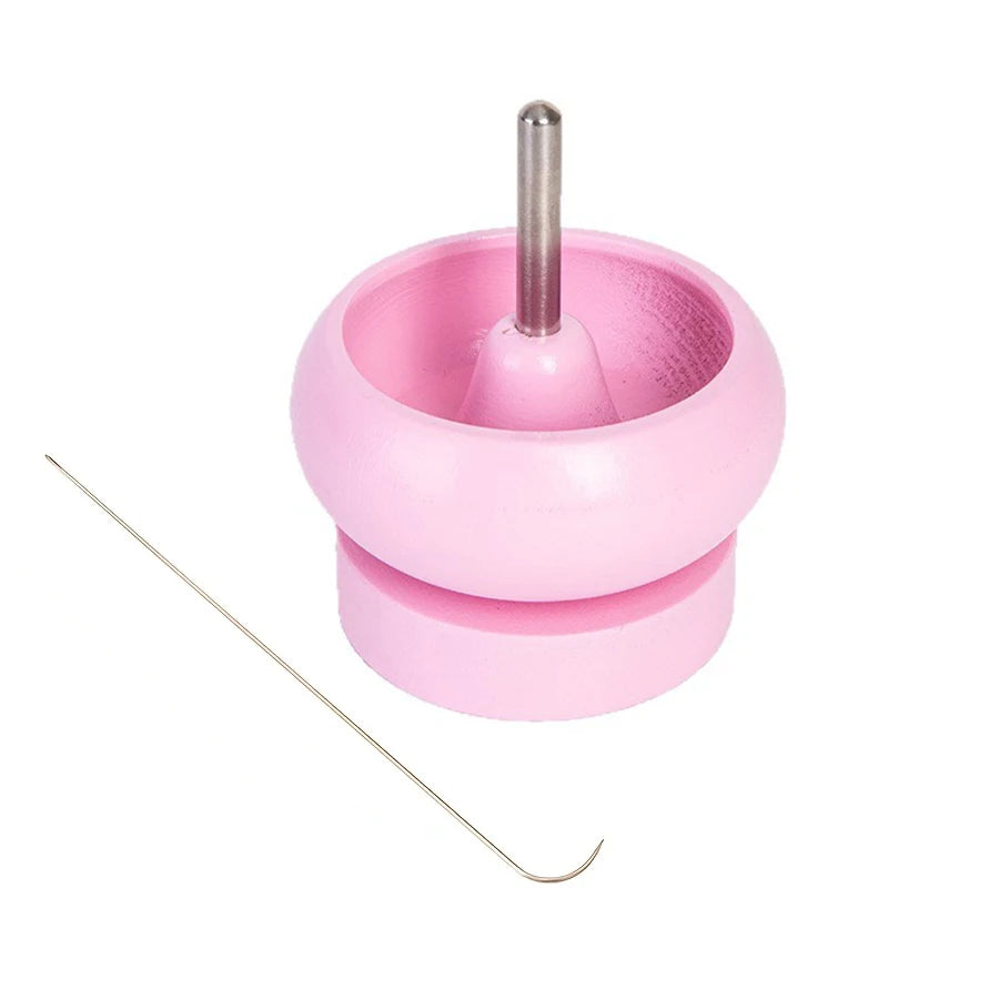 Wooden Bead Spinner with Big Eye Needle for Jewelry Making
