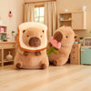 Adorable Capybara Plush Toy with Cute Turtle Backpack