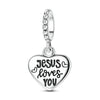 925 Sterling Silver Heart Charm Beads for Bracelets and Necklaces