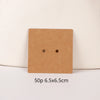 A square brown kraft card with two small holes, used for jewelry display.