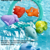 Turtle Water Play Bath Toy Set with Net and Squeeze Animals