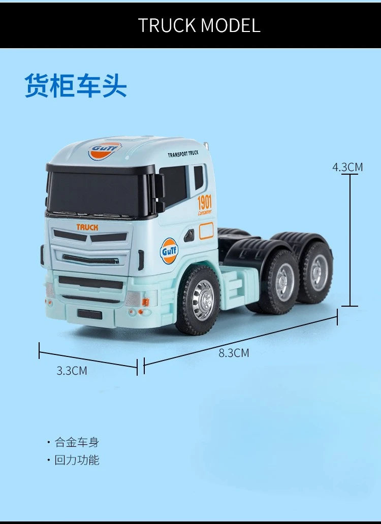 1:64 Scale Die-Cast Trailer Truck with Container - Gulf Racing Edition