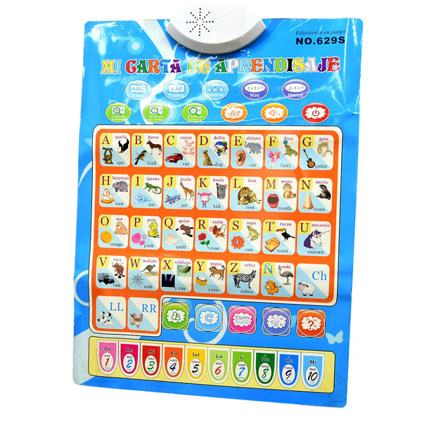 Bilingual English-Spanish Interactive Learning Poster for Toddlers