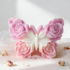 Pink silicone rose butterfly mold used for making candles and DIY crafts