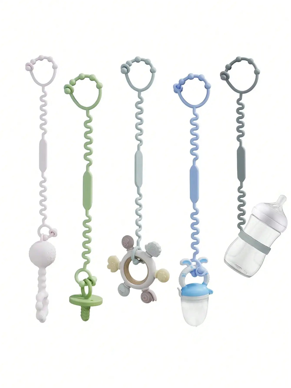 Adjustable Silicone Pacifier Clip with Anti-Drop Chain