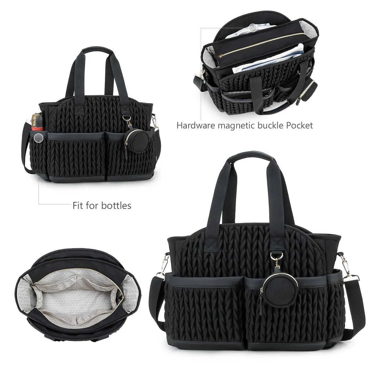 Waterproof Diaper Bag with Multiple Pockets for Parents