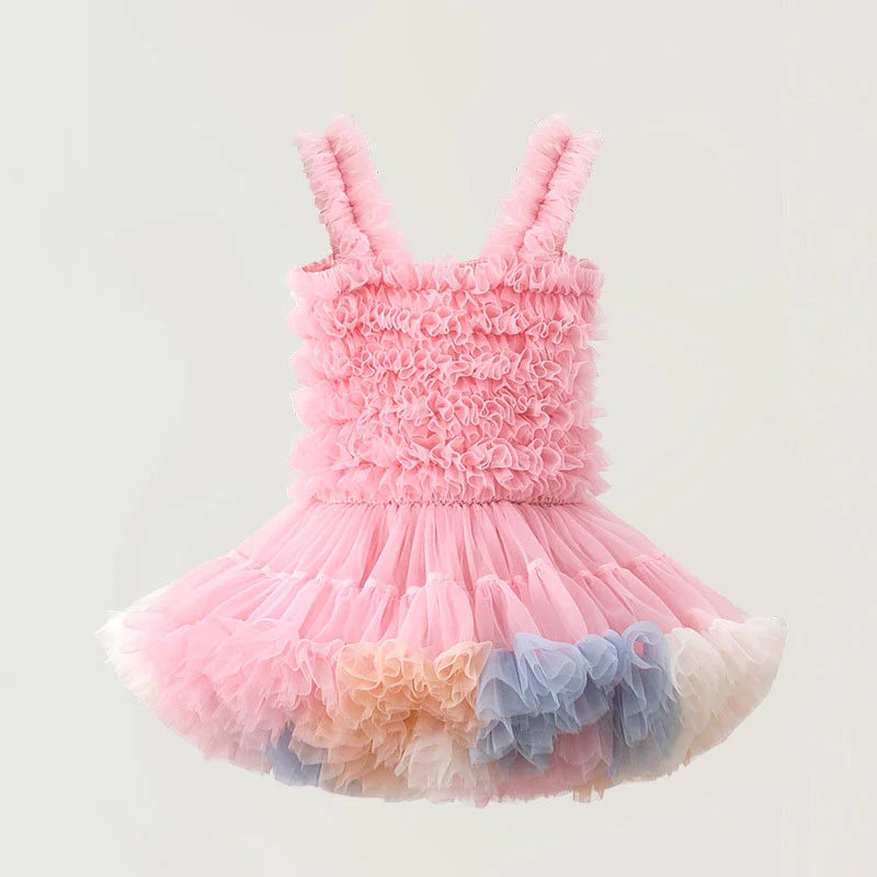 Children's Princess Tutu Dress with Ruffled Ball Gown Design