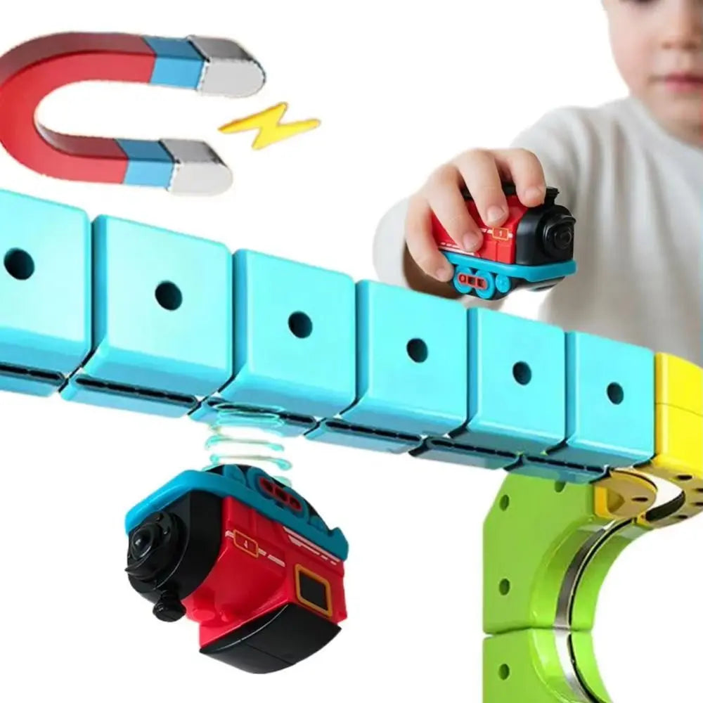 Magnetic Train Track Playset with Smooth Gliding Action