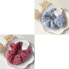 Plush Knit Scrunchie Hair Ties with Leather Accent