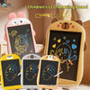 A set of three children's LCD drawing boards shaped like animals, including a pink rabbit, a yellow bear, and a gray mouse.