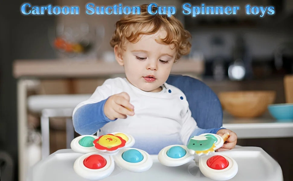 Suction Cup Spinning Toys for Babies – Bath & Travel Sensory Fun