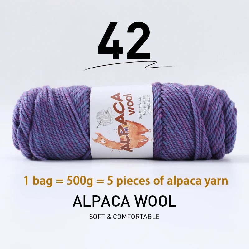 Luxurious Alpaca Wool Blend Yarn — 500g Thick Knitting Yarn