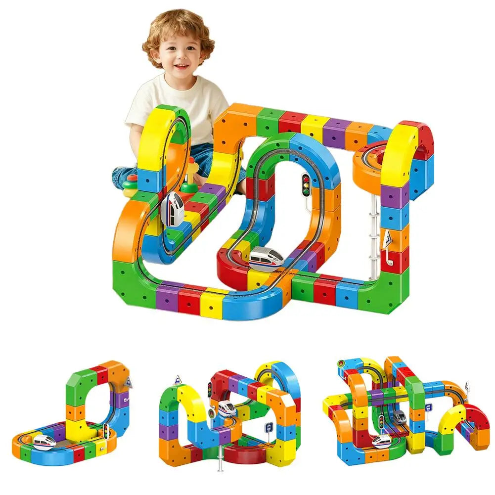 Electric 3D Track Building Set with Rechargeable Train