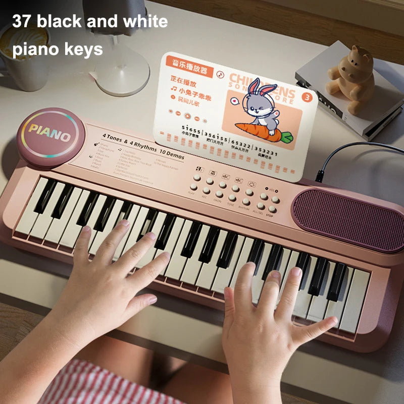 37-Key Kids Electronic Piano Keyboard with Microphone