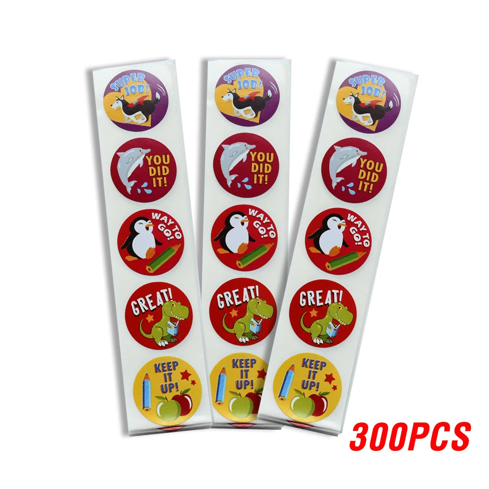 Spanish Motivational Reward Stickers for Kids – Cute Animal Encouragement Sticker Roll