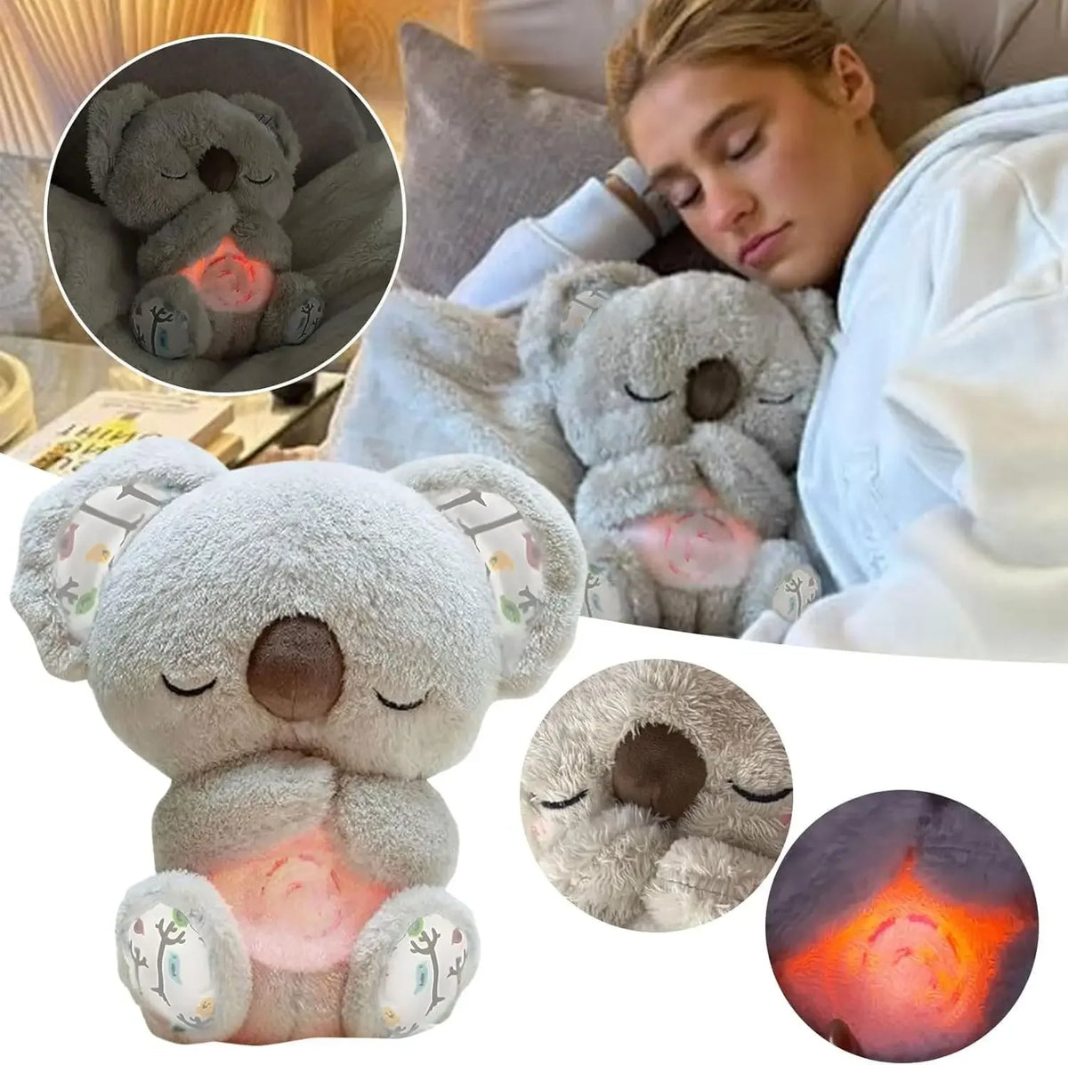Cuddly Koala Plush Sleep Aid with Night Light and Soothing Sounds