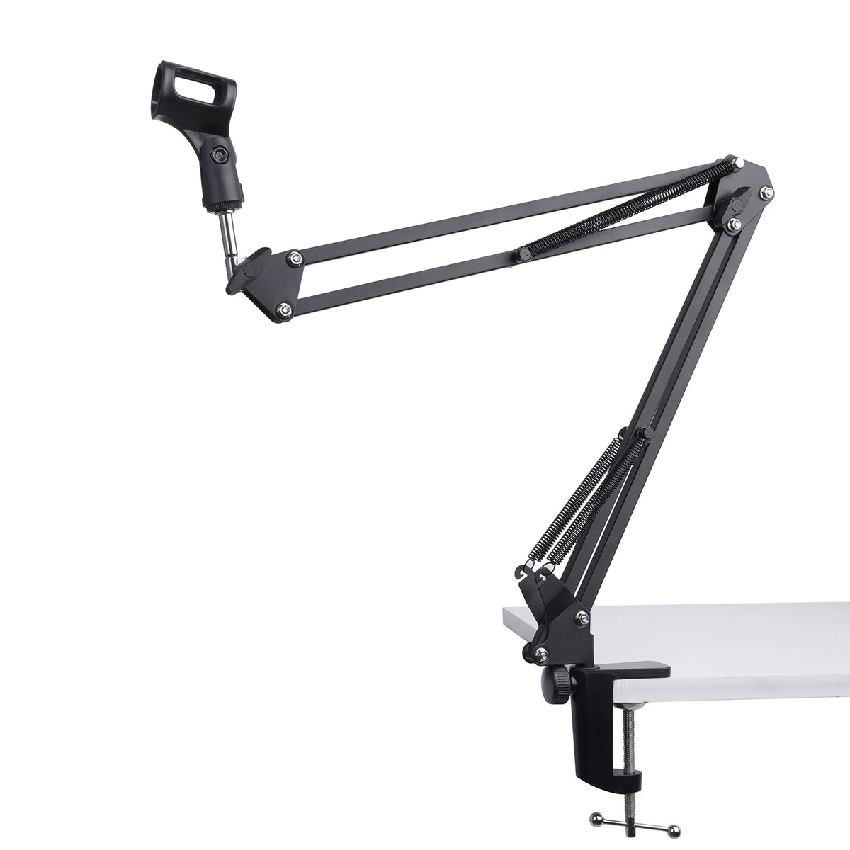 Adjustable Microphone Boom Arm with Table Mount and Mic Clip