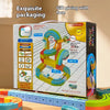 A box of a magnetic rail train toy set featuring colorful plastic pieces and a magnetic face for gifting.