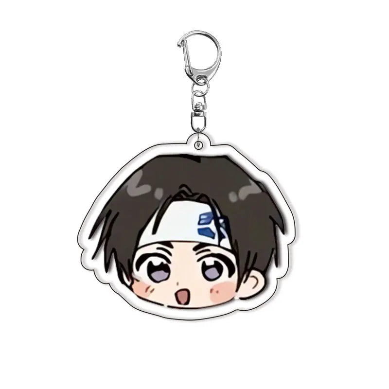 Acrylic keychain set featuring characters Isagi, Bachira, and Kunigami from Blue Lock