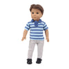 Bear Print Casual Outfit for 43 cm Baby Dolls