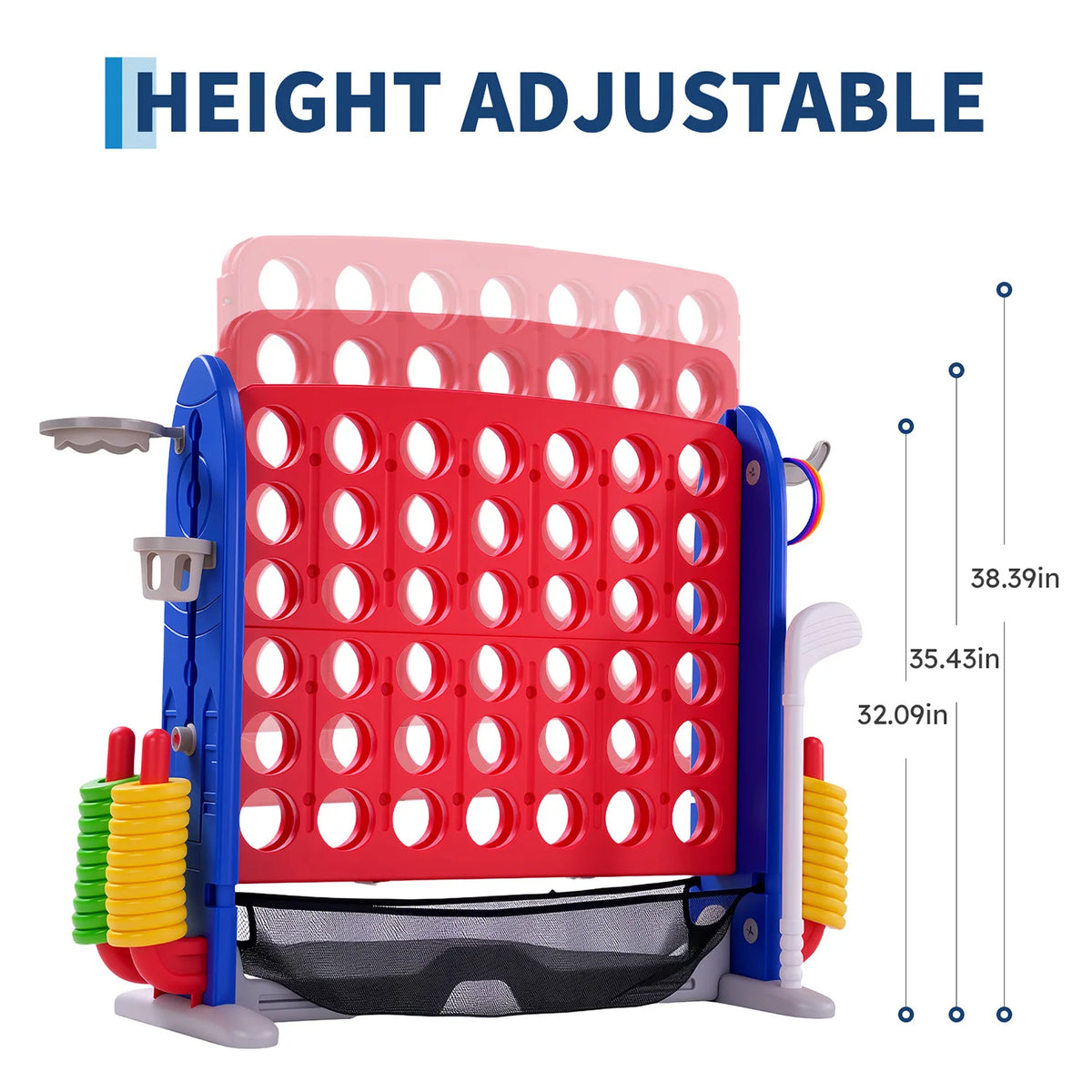 4-in-1 Giant Outdoor Game Set with Basketball Hoop & Ring Toss