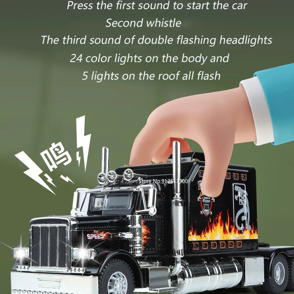 Realistic Die-Cast Peterbilt 389 Truck with Sound & Light